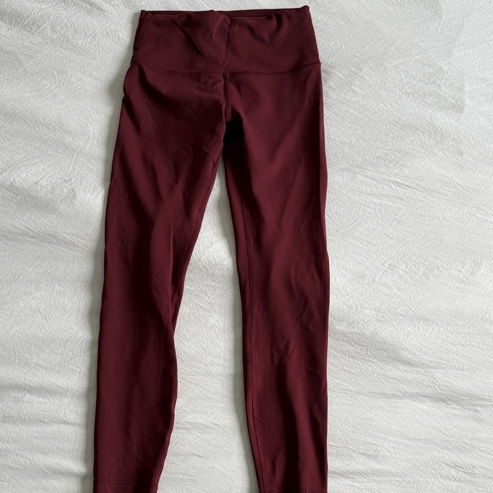Lululemon Wunder Under Maroon Leggings